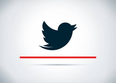 Tweet kuş simgesi soyut düz arka plan tasarım illüstrasyon