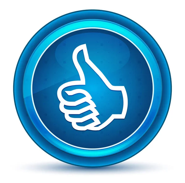 Thumbs up icon eyeball blue round button