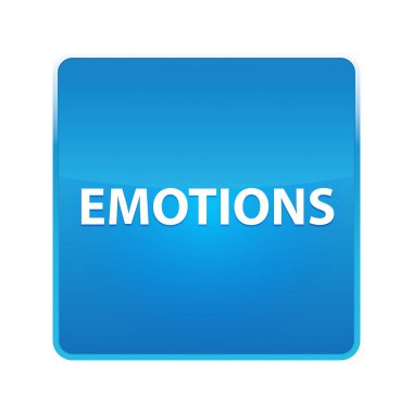 Duygular parlak mavi kare düğmesi