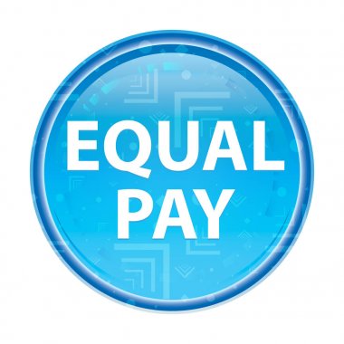 Equal Pay çiçek mavi yuvarlak düğme