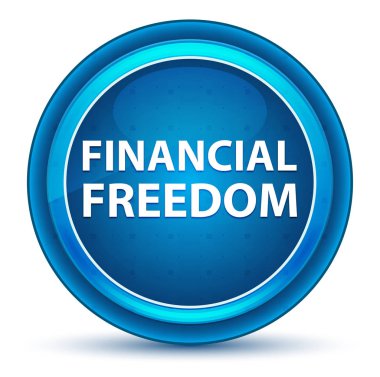 Finansal Özgürlük Eyeball Mavi Yuvarlak Düğme