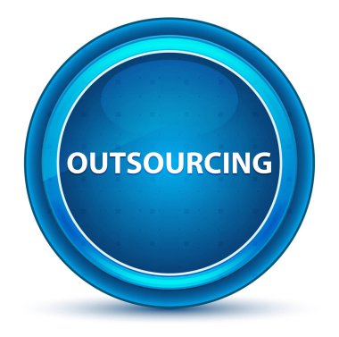 Outsourcing Eyeball Mavi Yuvarlak Düğme