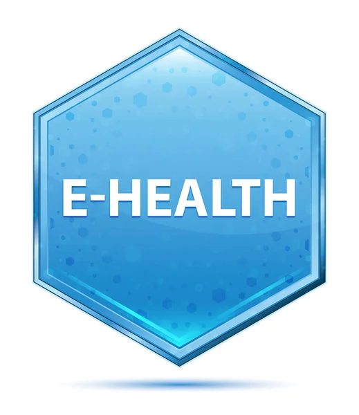 Кнопка E-health crystal blue hexagon — стоковое фото