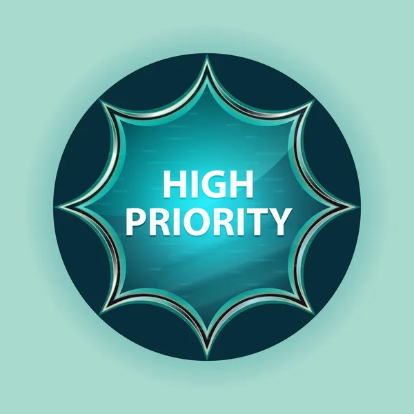 Hoge prioriteit magische glazig Sunburst blauwe knop hemelsblauw ACHTERG — Stockfoto