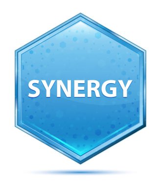 Sinerji kristal mavi altıgen düğmesi