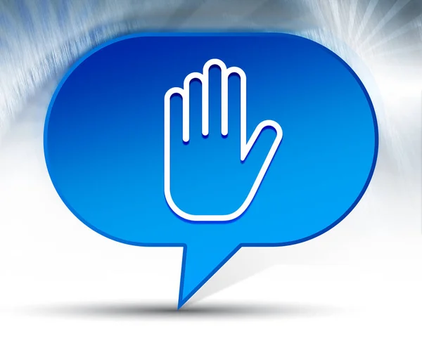 Stop hand icon blue bubble background — Stock Photo, Image