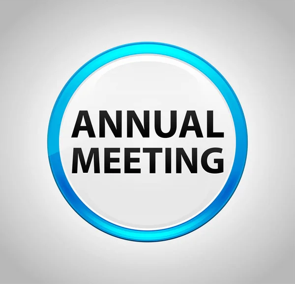 Annual Meeting Round Blue Push Button