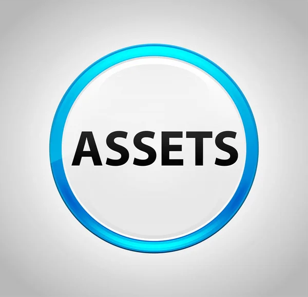 Botón azul redondo de activos —  Fotos de Stock