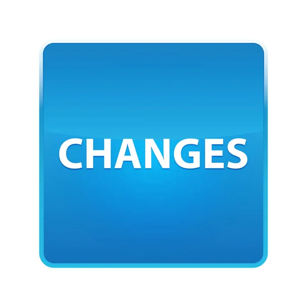 Changes shiny blue square button — Stock Photo, Image