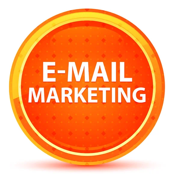 Μάρκετινγκ μέσω ηλεκτρονικού ταχυδρομείου φυσικό πορτοκαλί κυκλικό κουμπί — Φωτογραφία Αρχείου