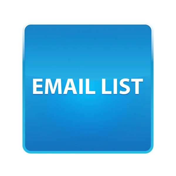 Lista e-mail błyszczący niebieski przycisk kwadratowy — Zdjęcie stockowe