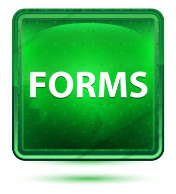 Formlar Neon Açık Yeşil Kare Düğme