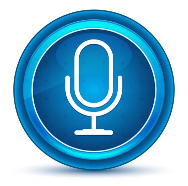 Microphone icon eyeball blue round button clipart