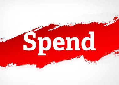 Harcama Kırmızı Fırça Soyut Arka Plan İllüstrasyon