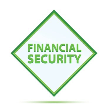 Finansal Güvenlik modern soyut yeşil elmas düğmesi