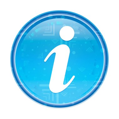 Bilgi simgesi çiçek mavi yuvarlak düğme