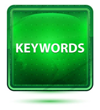 Anahtar Kelimeler Neon Işık Yeşil Kare Düğmesi