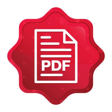 Pdf belge sayfası simgesi puslu gül red starburst etiket düğmesi