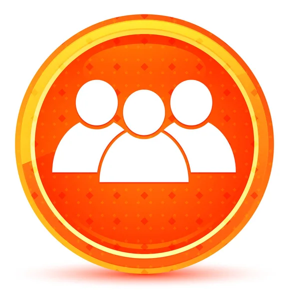 グループアイコンナチュラルオレンジ丸いボタン — ストック写真