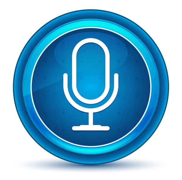 Microphone icon eyeball blue round button — Stock Photo, Image