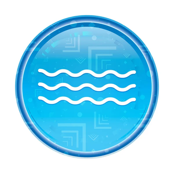Fale morskie ikona kwiatowy niebieski okrągły przycisk — Zdjęcie stockowe