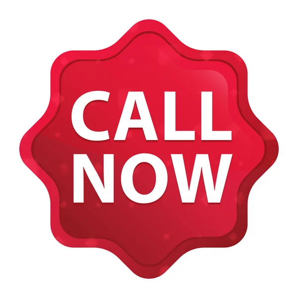 Call Now misty rose red starburst sticker button