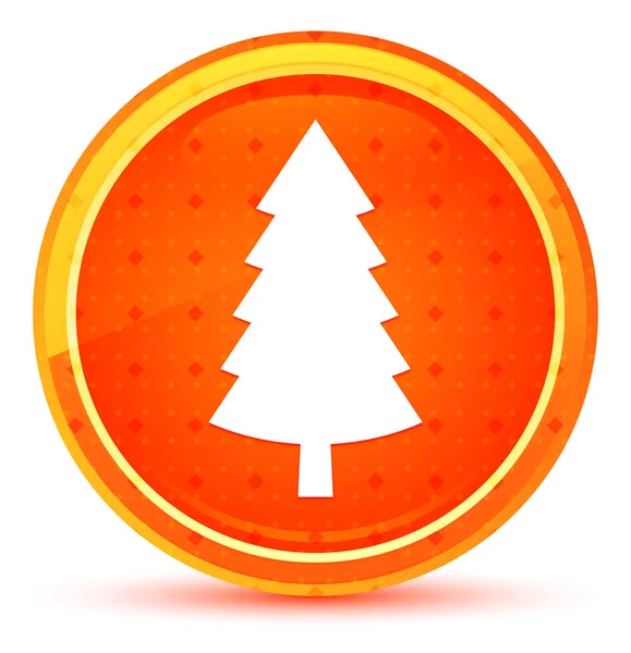 Wiecznie zielone drzewo iglaste sosna ikona naturalny pomarańczowy okrągły przycisk — Zdjęcie stockowe