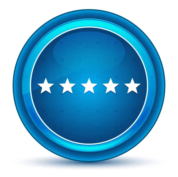Cinco estrelas de classificação ícone globo ocular azul botão redondo — Fotografia de Stock