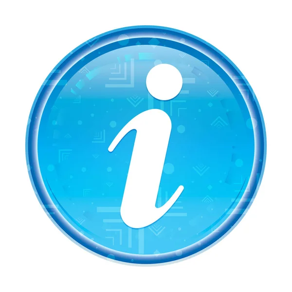 Info icône floral bleu bouton rond — Photo