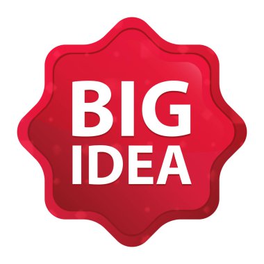 Big Idea sisli gül red starburst etiket düğmesi