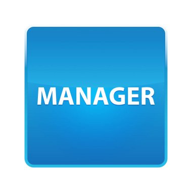 Yönetici parlak mavi kare düğmesi
