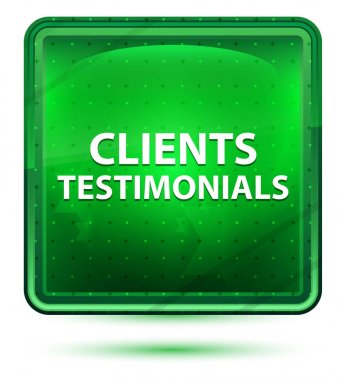 Müşteriler Referansları Neon Işık Yeşil Kare Düğmesi