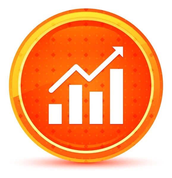 Statistik-Symbol natürliche orange runde Taste — Stockfoto