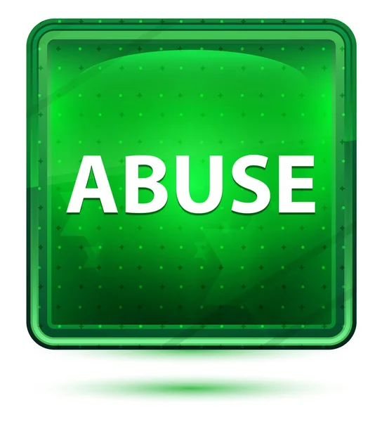 Abuse Neon Light Green Square Button — Stock Photo, Image