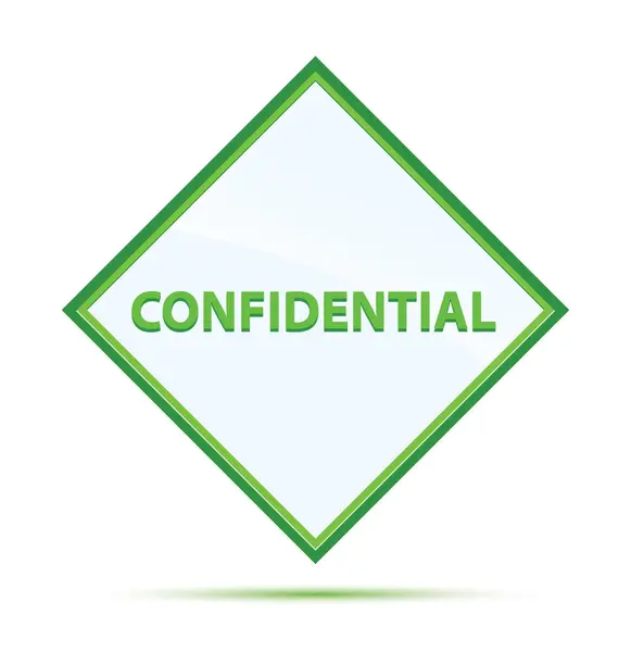 Confidential modern abstract green diamond button — Stock Photo, Image