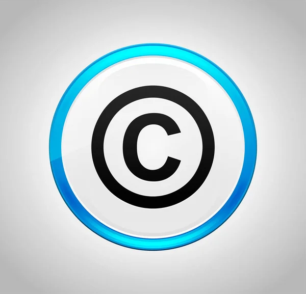 Copyright symbol icon round blue push button