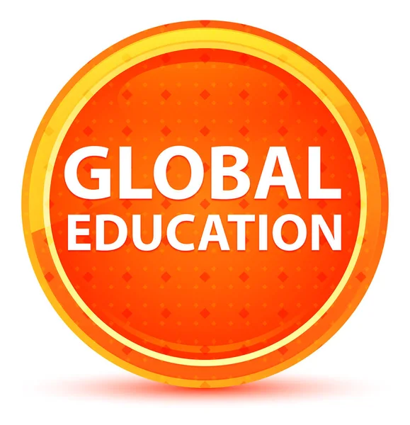 Παγκόσμια εκπαίδευση φυσικό πορτοκαλί στρογγυλό κουμπί — Φωτογραφία Αρχείου
