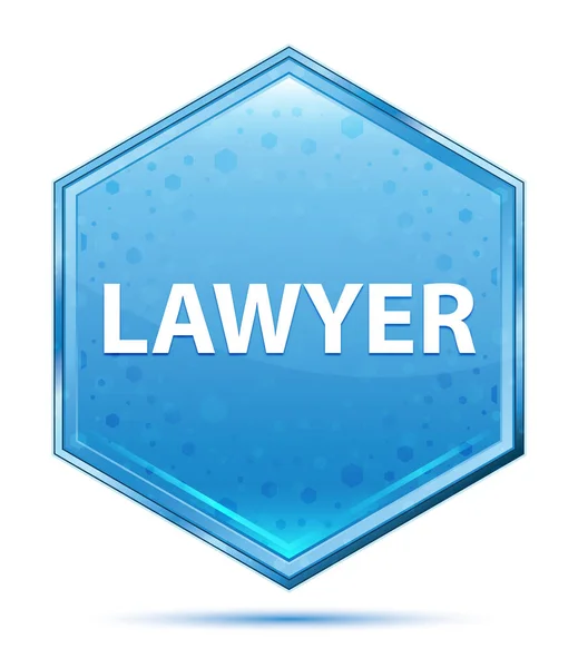 Lawyer crystal blue hexagon button — Stock Photo, Image