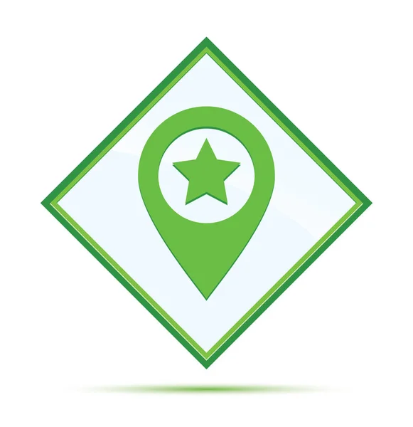 Mapa icono estrella puntero moderno abstracto botón de diamante verde —  Fotos de Stock