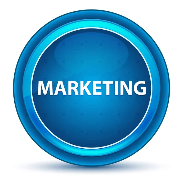 Botão redondo azul do globo ocular do marketing — Fotografia de Stock