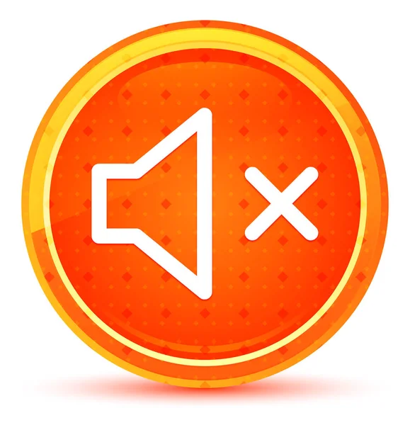 Mute speaker icon natuurlijke oranje ronde knop — Stockfoto