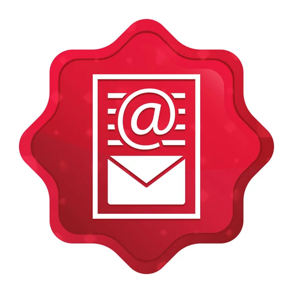 Newsletter document page icon misty rose red starburst sticker b — Stock Photo, Image
