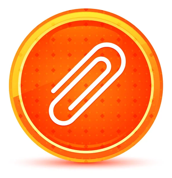 Paperclip pictogram natuurlijke oranje ronde knop — Stockfoto