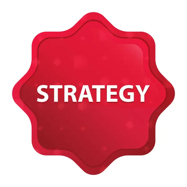 Strategy misty rose red starburst sticker button — Stock Photo, Image