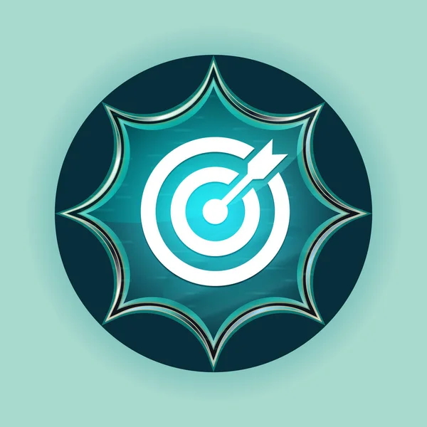 Icono de flecha objetivo mágico cristal sunburst azul botón cielo azul b —  Fotos de Stock
