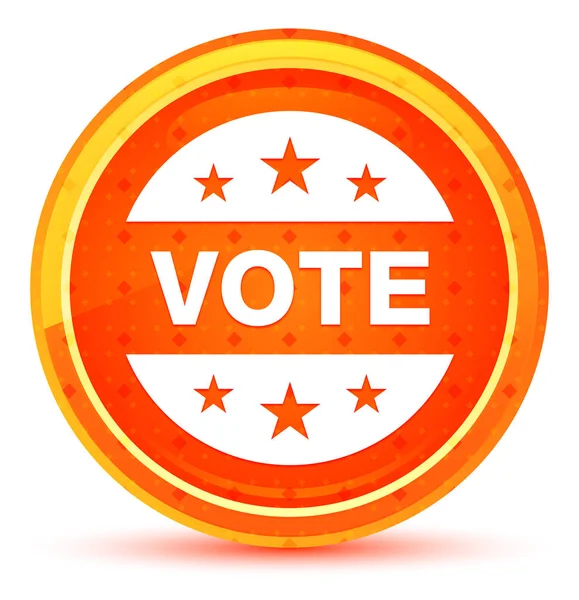 Voto icono de la insignia naranja natural botón redondo — Foto de Stock