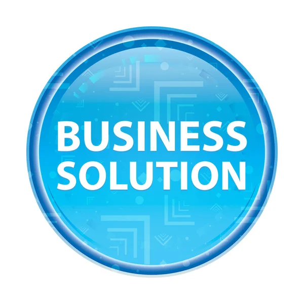Business Solution floreale blu pulsante rotondo — Foto Stock