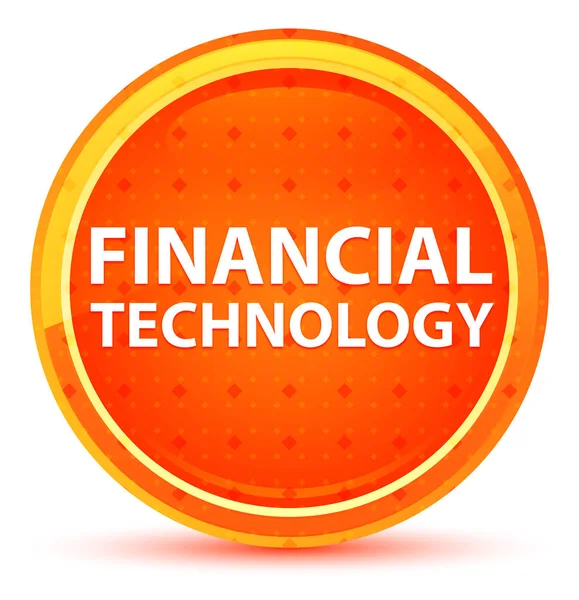 Financial Technology Natural Orange Round Button — Stock Photo, Image