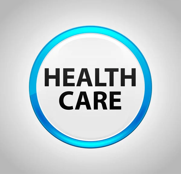 Gesundheitswesen rund um blauen Knopf — Stockfoto