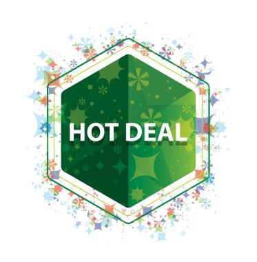 Hot Deal çiçek bitkiler desen yeşil altıgen düğme